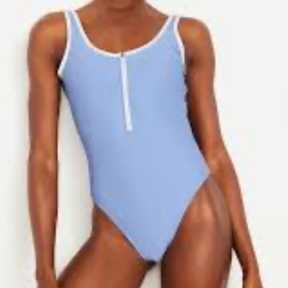 Old Navy Blue One-Piece Half Zip Swimsuit Size 2X - Picture 1 of 6